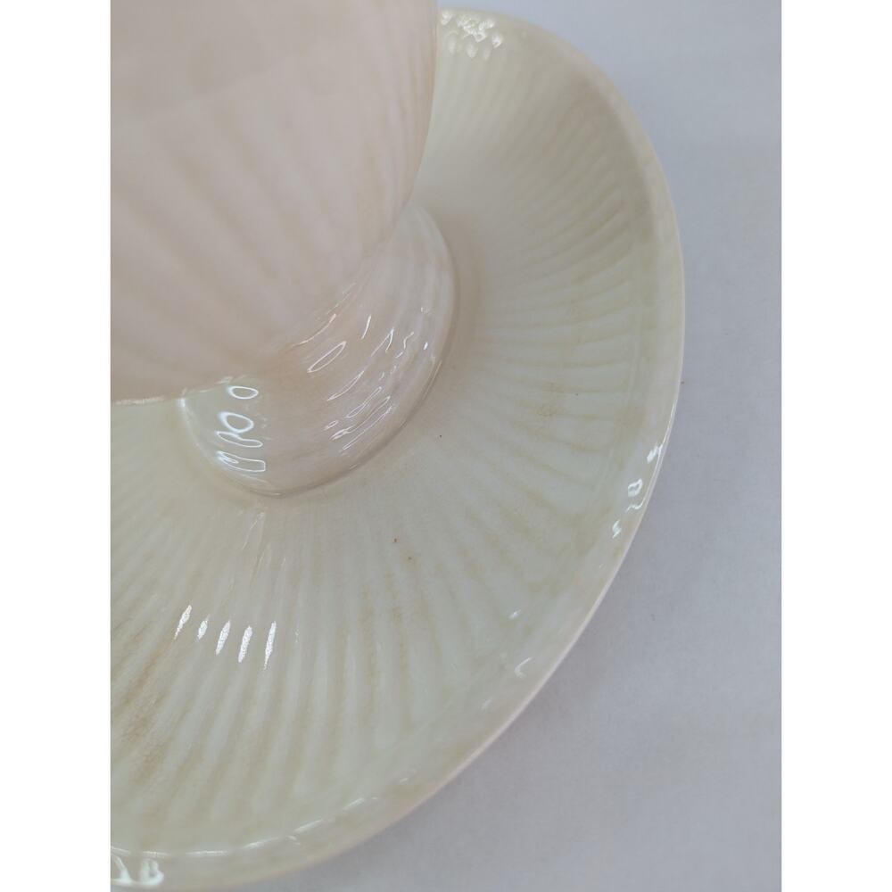 Vintage White Wedgwood EDME ENGLAND Head Ribbed Gravy Boat Underplate - Picture 7 of 10